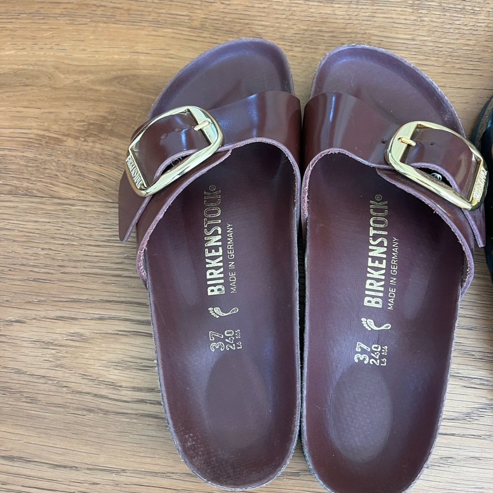 Birkenstock Madrid Sandals with Gold Buckle